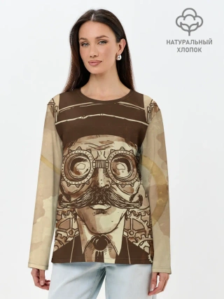 Лонгслив женский. Хлопок / Стимпанк