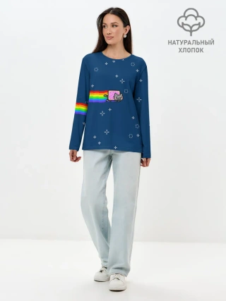 Лонгслив женский. Хлопок / Нянкот