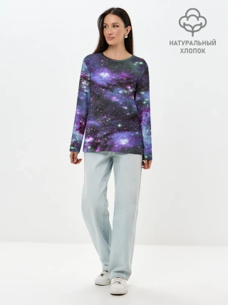 Лонгслив женский. Хлопок / Sky nebula