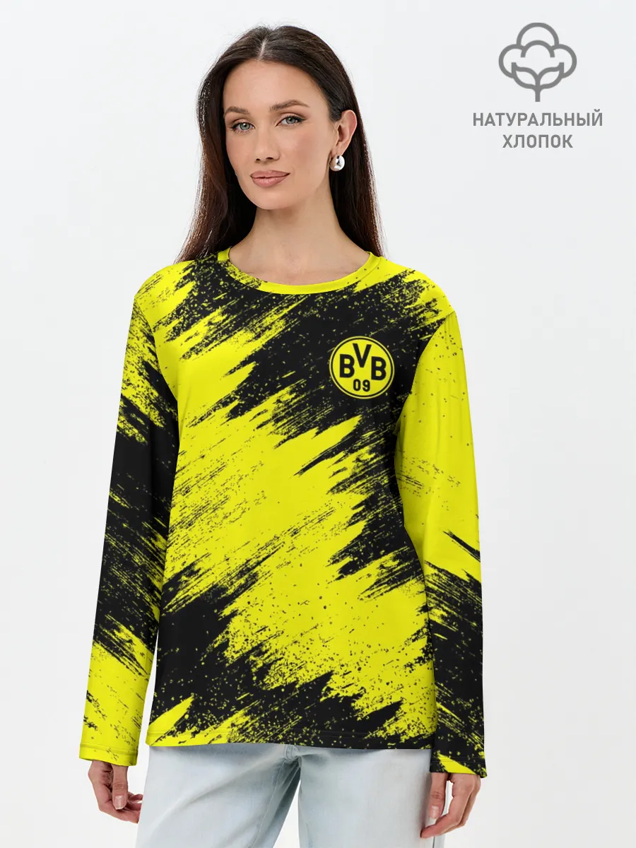 Лонгслив женский. Хлопок / FC Borussia Dortmund