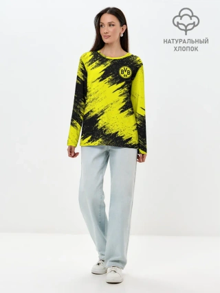 Лонгслив женский. Хлопок / FC Borussia Dortmund