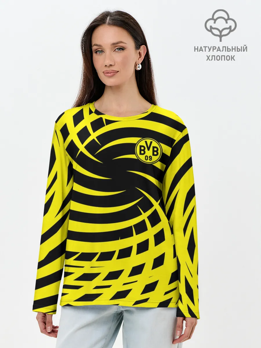 Лонгслив женский. Хлопок / FC Borussia Dortmund