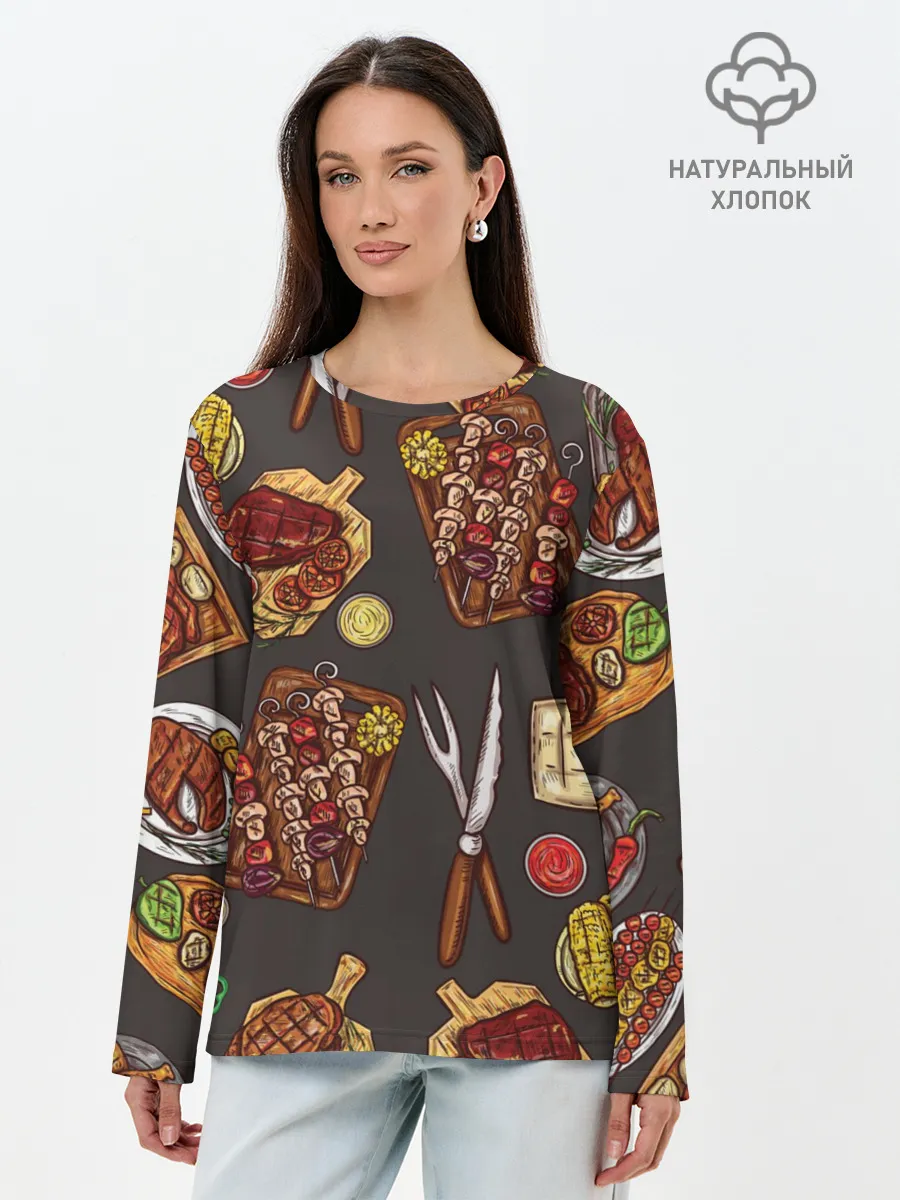 Лонгслив женский. Хлопок / Вкуснятина