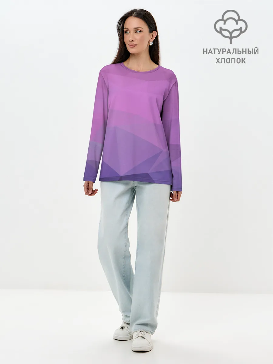 Лонгслив женский. Хлопок / Абстракция
