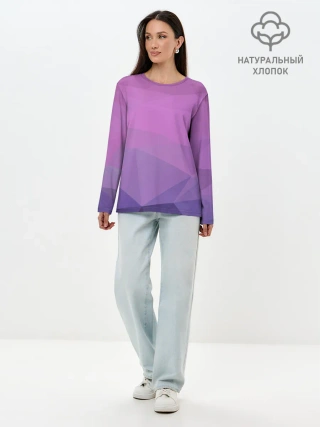 Лонгслив женский. Хлопок / Абстракция