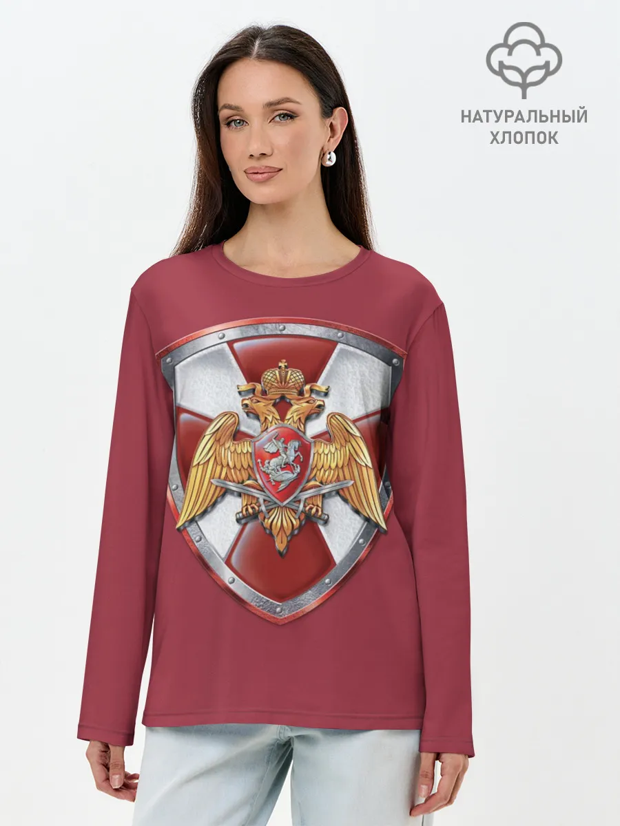 Лонгслив женский. Хлопок / Росгвардия