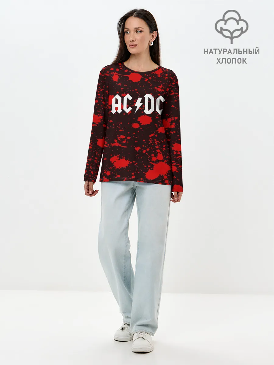 Лонгслив женский. Хлопок / AC DC