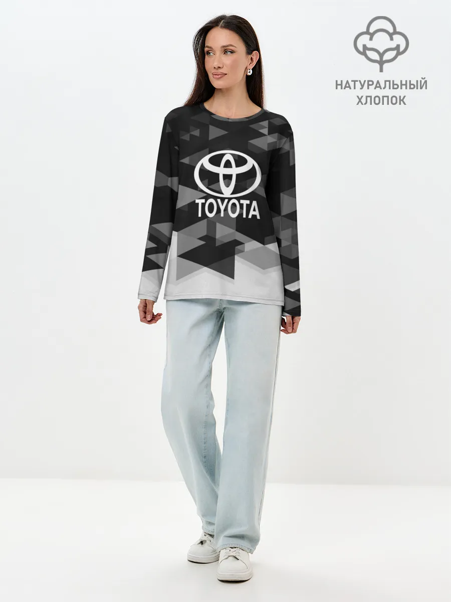 Лонгслив женский. Хлопок / Toyota sport geometry