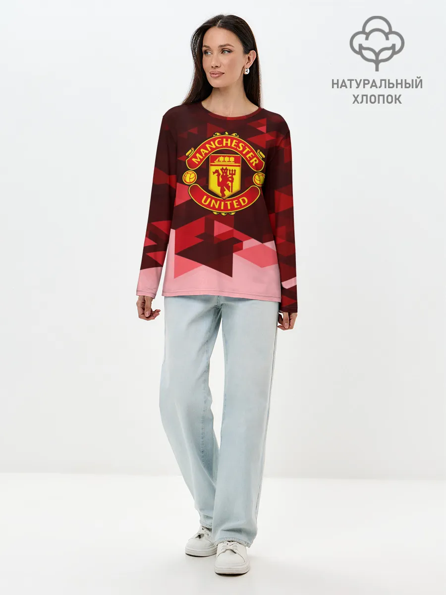 Лонгслив женский. Хлопок / Manchester United Abstract
