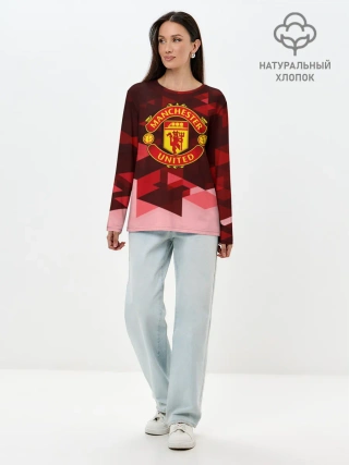 Лонгслив женский. Хлопок / Manchester United Abstract