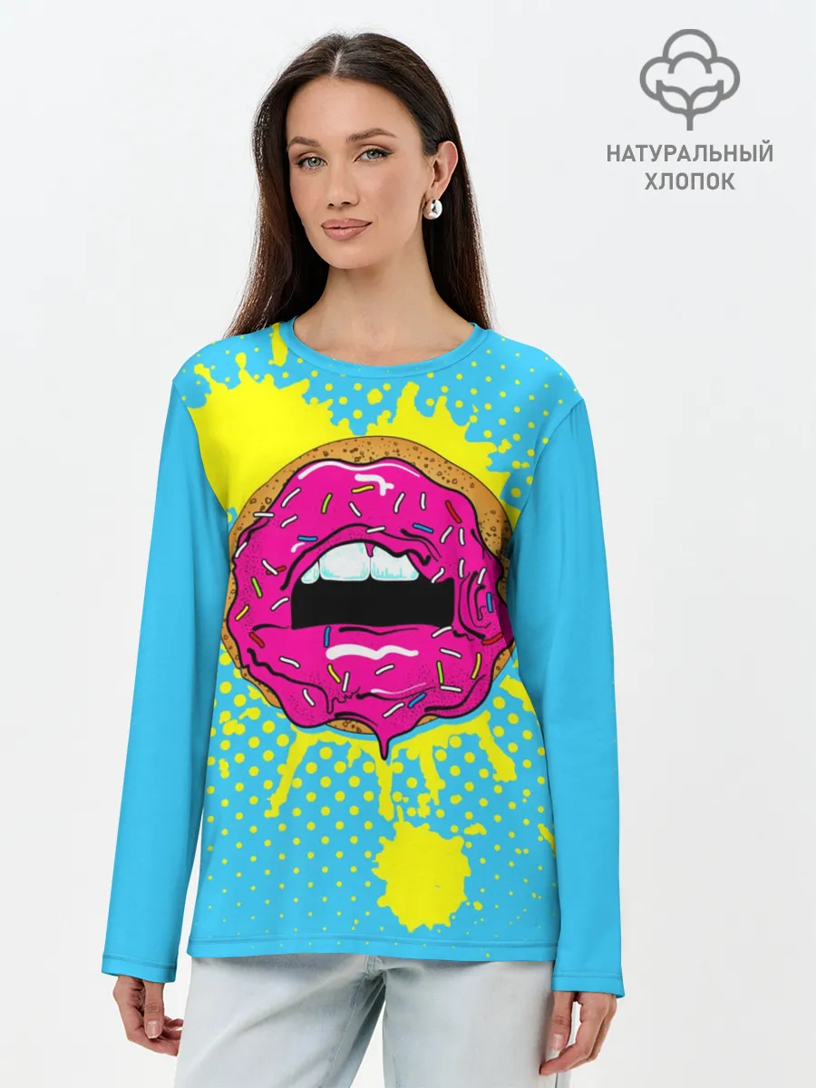 Лонгслив женский. Хлопок / Donut lips