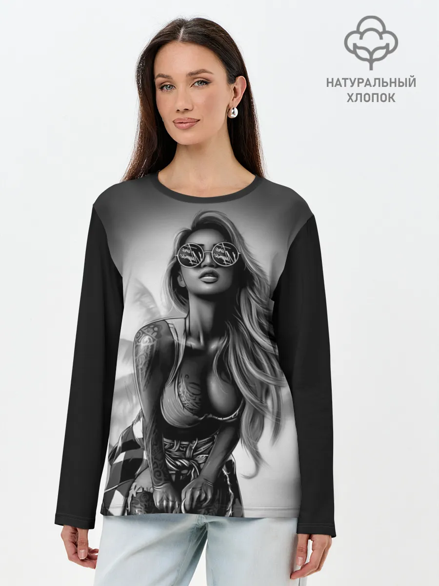 Лонгслив женский. Хлопок / Trap girl