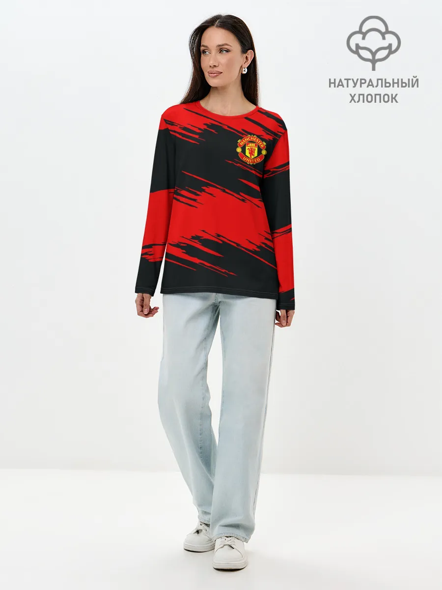 Лонгслив женский. Хлопок / Manchester United