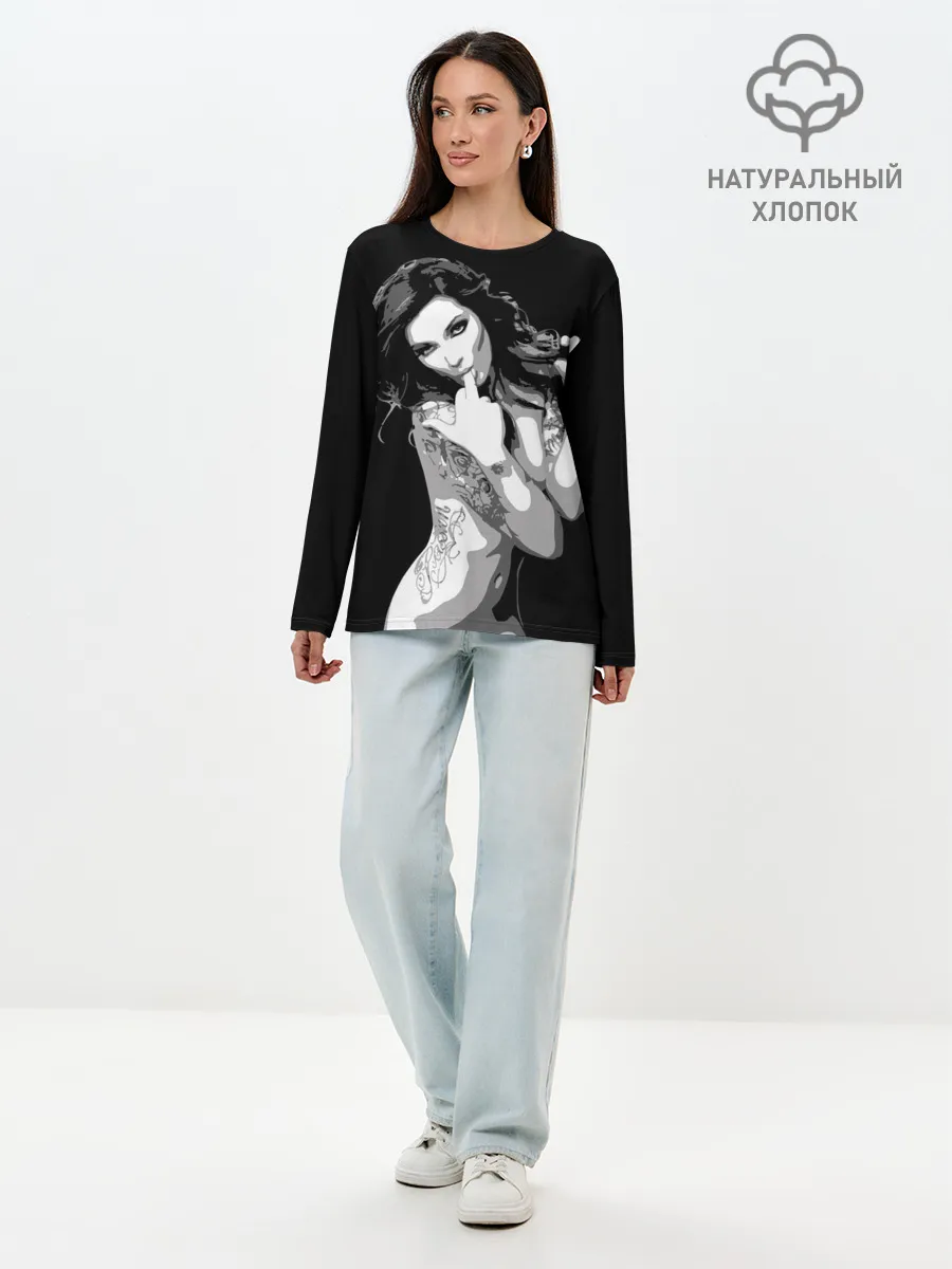 Лонгслив женский. Хлопок / Trap girl