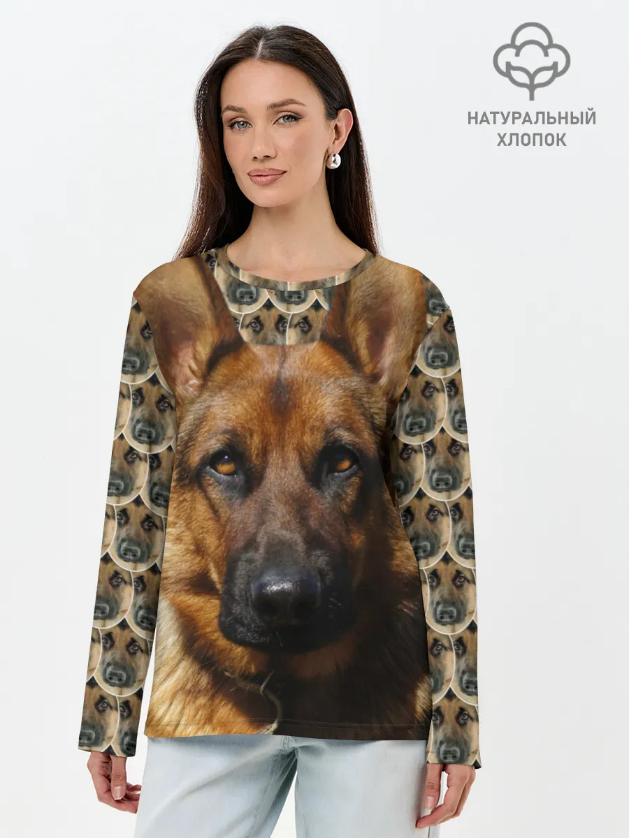 Лонгслив женский. Хлопок / Овчарка