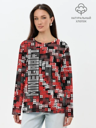 Лонгслив женский. Хлопок / Майнкрафт