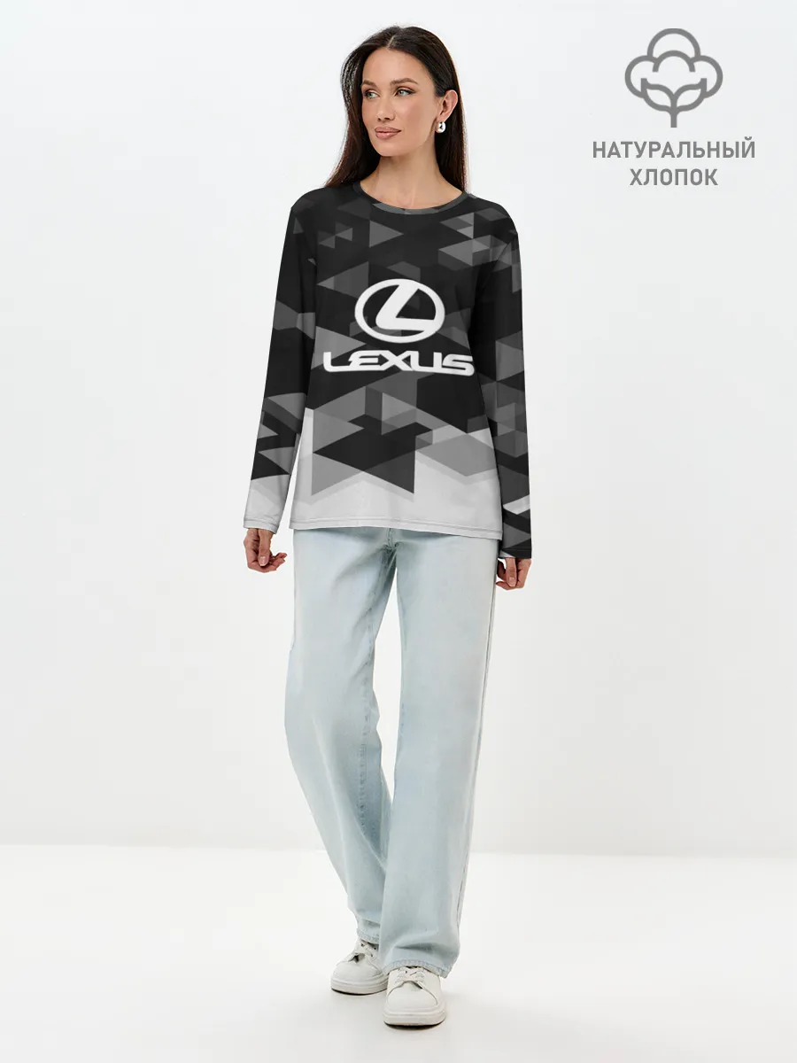 Лонгслив женский. Хлопок / Lexus sport geometry