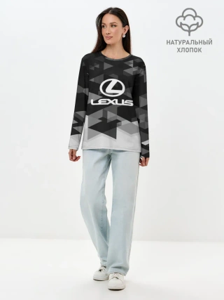 Лонгслив женский. Хлопок / Lexus sport geometry