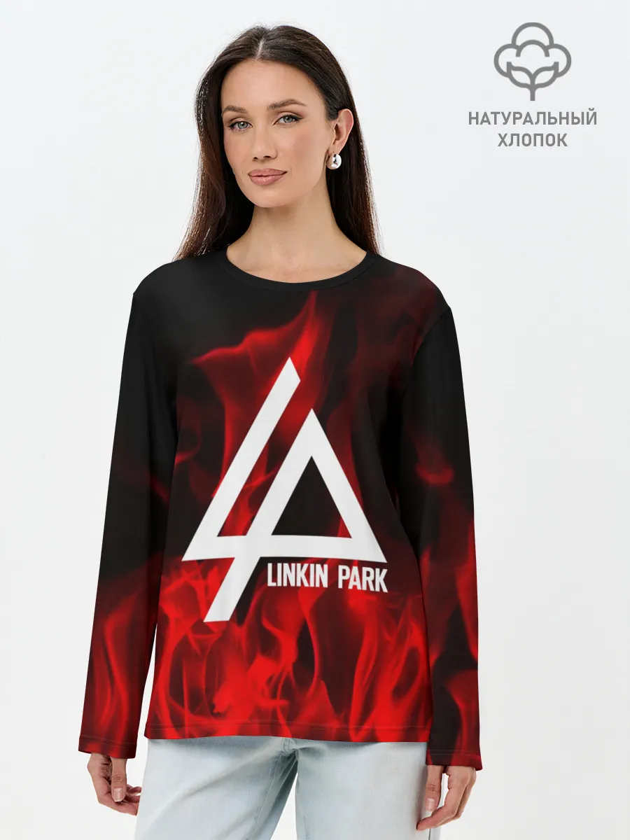 Лонгслив женский. Хлопок / Linkin park