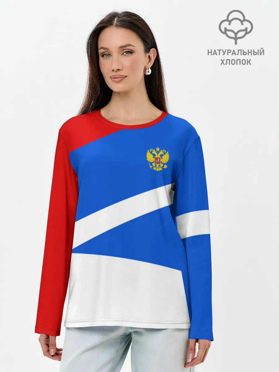 Лонгслив женский. Хлопок / RUSSIA SPORT