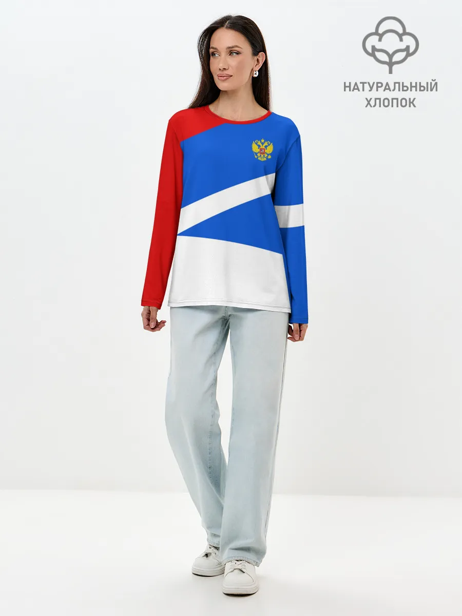 Лонгслив женский. Хлопок / RUSSIA SPORT