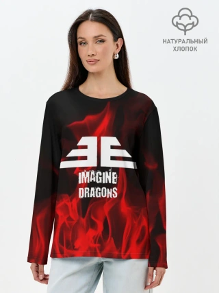 Лонгслив женский. Хлопок / IMAGINE DRAGONS