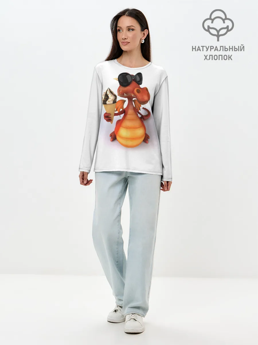 Лонгслив женский. Хлопок / ДОБРЫЙ ДРАКОН | GOOD DRAGON