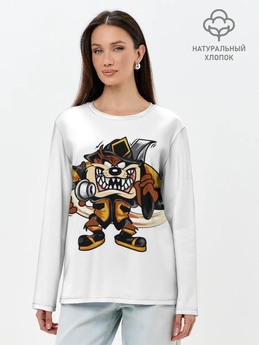 Лонгслив женский. Хлопок / Пожарный демон