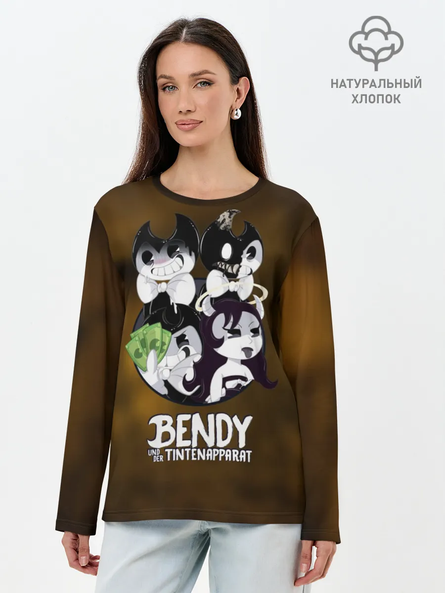 Лонгслив женский. Хлопок / Bendy and the ink machine