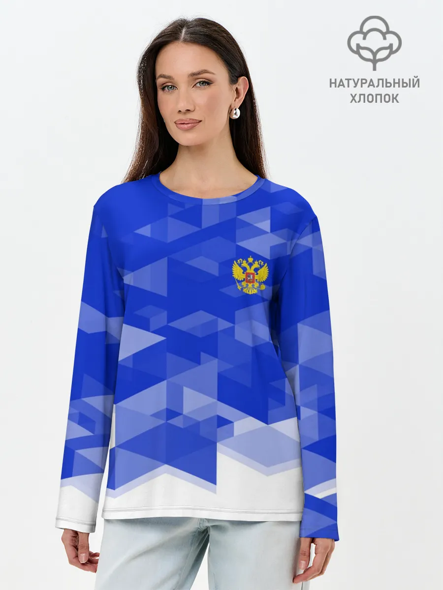 Лонгслив женский. Хлопок / RUSSIA SPORT