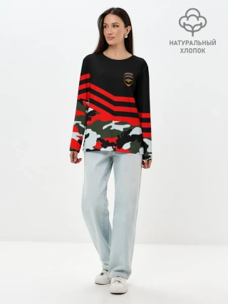 Лонгслив женский. Хлопок / Камуфляж Полиция