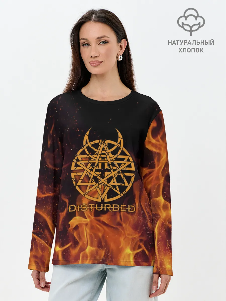 Лонгслив женский. Хлопок / Disturbed
