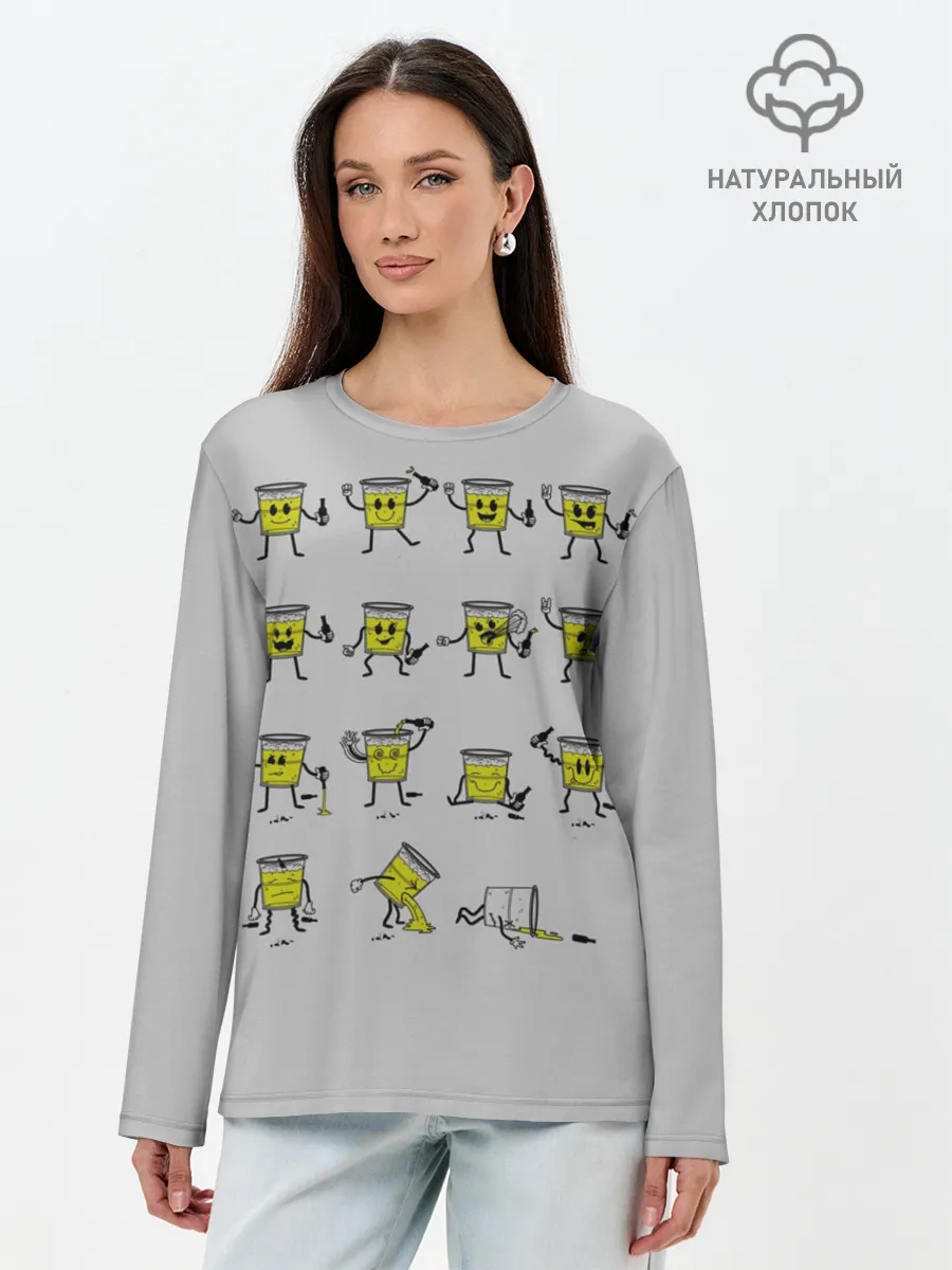 Лонгслив женский. Хлопок / 99 Bottles
