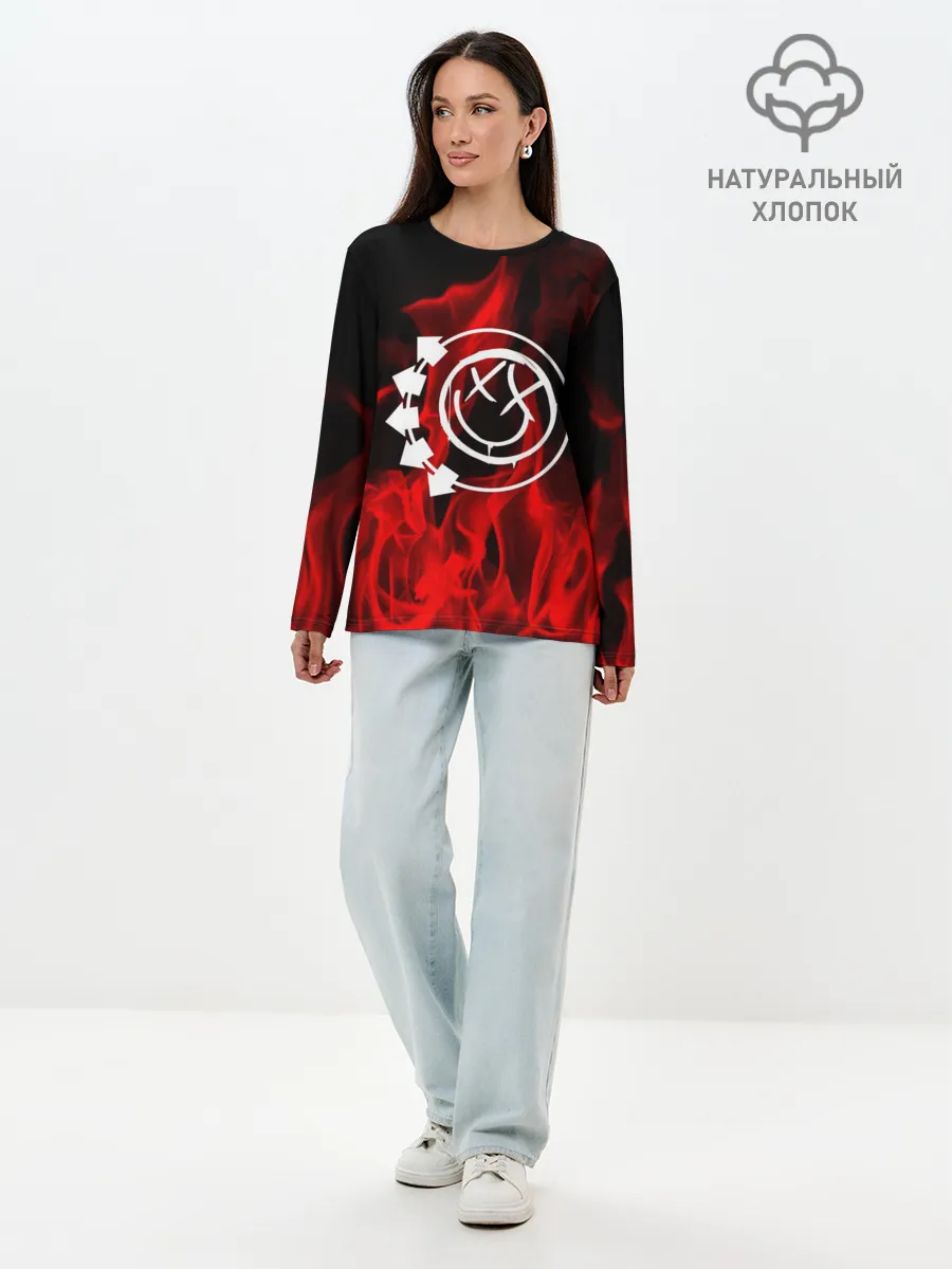 Лонгслив женский. Хлопок / Blink 182