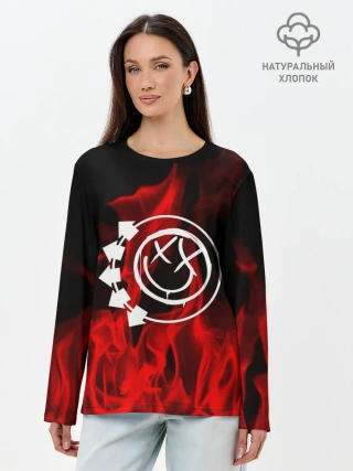 Лонгслив женский. Хлопок / Blink 182