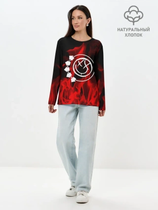 Лонгслив женский. Хлопок / Blink 182