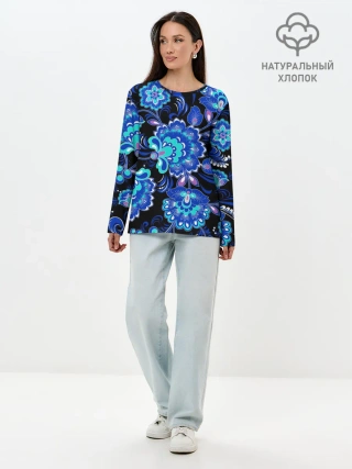 Лонгслив женский. Хлопок / Хохлома
