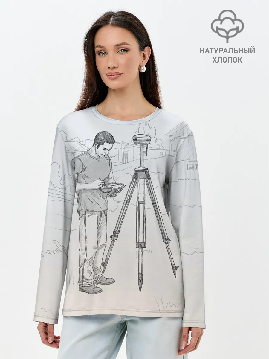 Лонгслив женский. Хлопок / Парень с контроллером