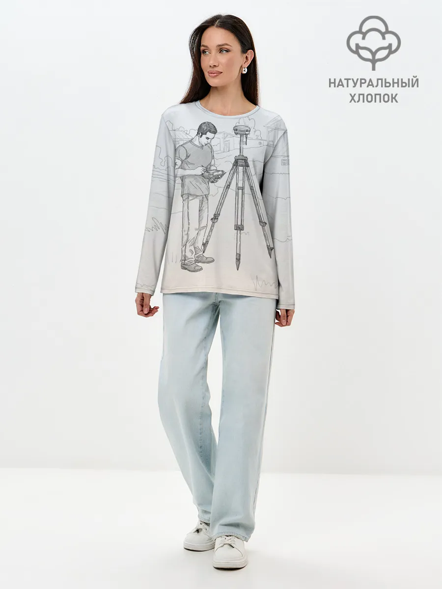 Лонгслив женский. Хлопок / Парень с контроллером