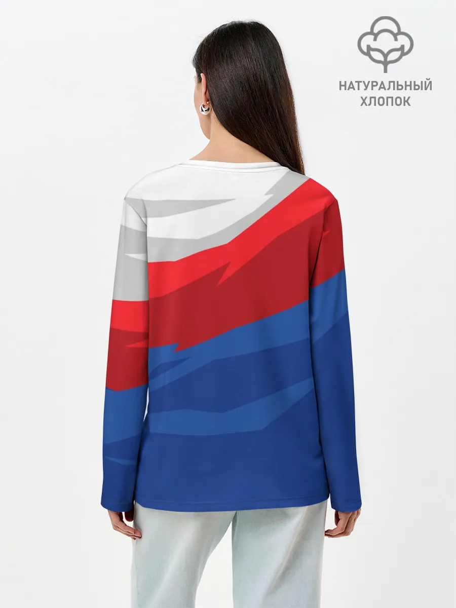 Лонгслив женский. Хлопок / Российский медведь