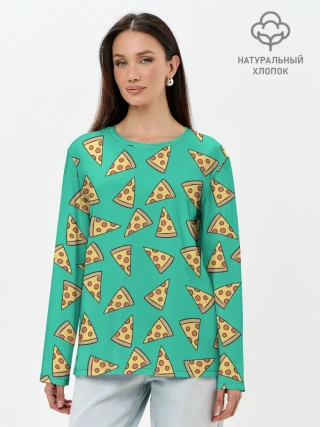 Лонгслив женский. Хлопок / Pizza