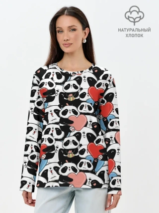 Лонгслив женский. Хлопок / Funny Panda