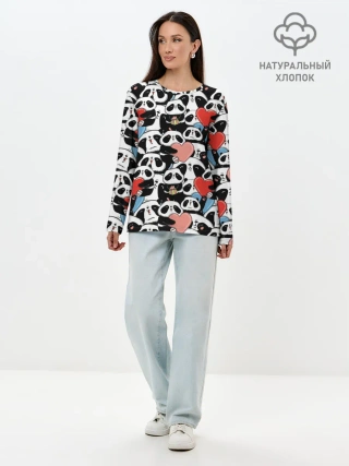 Лонгслив женский. Хлопок / Funny Panda