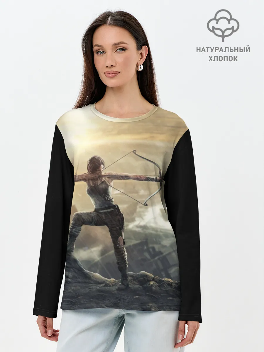 Лонгслив женский. Хлопок / Tomb raider