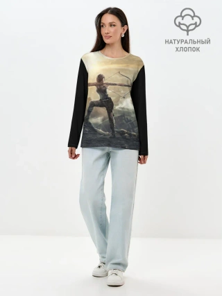 Лонгслив женский. Хлопок / Tomb raider