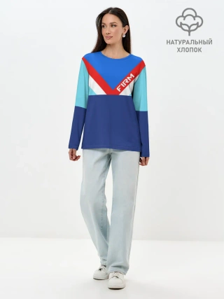Лонгслив женский. Хлопок / Стиль 90 х