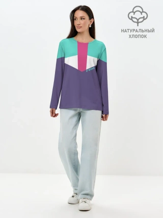 Лонгслив женский. Хлопок / Стиль 90 х