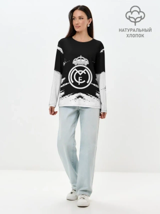 Лонгслив женский. Хлопок / REAL MADRID