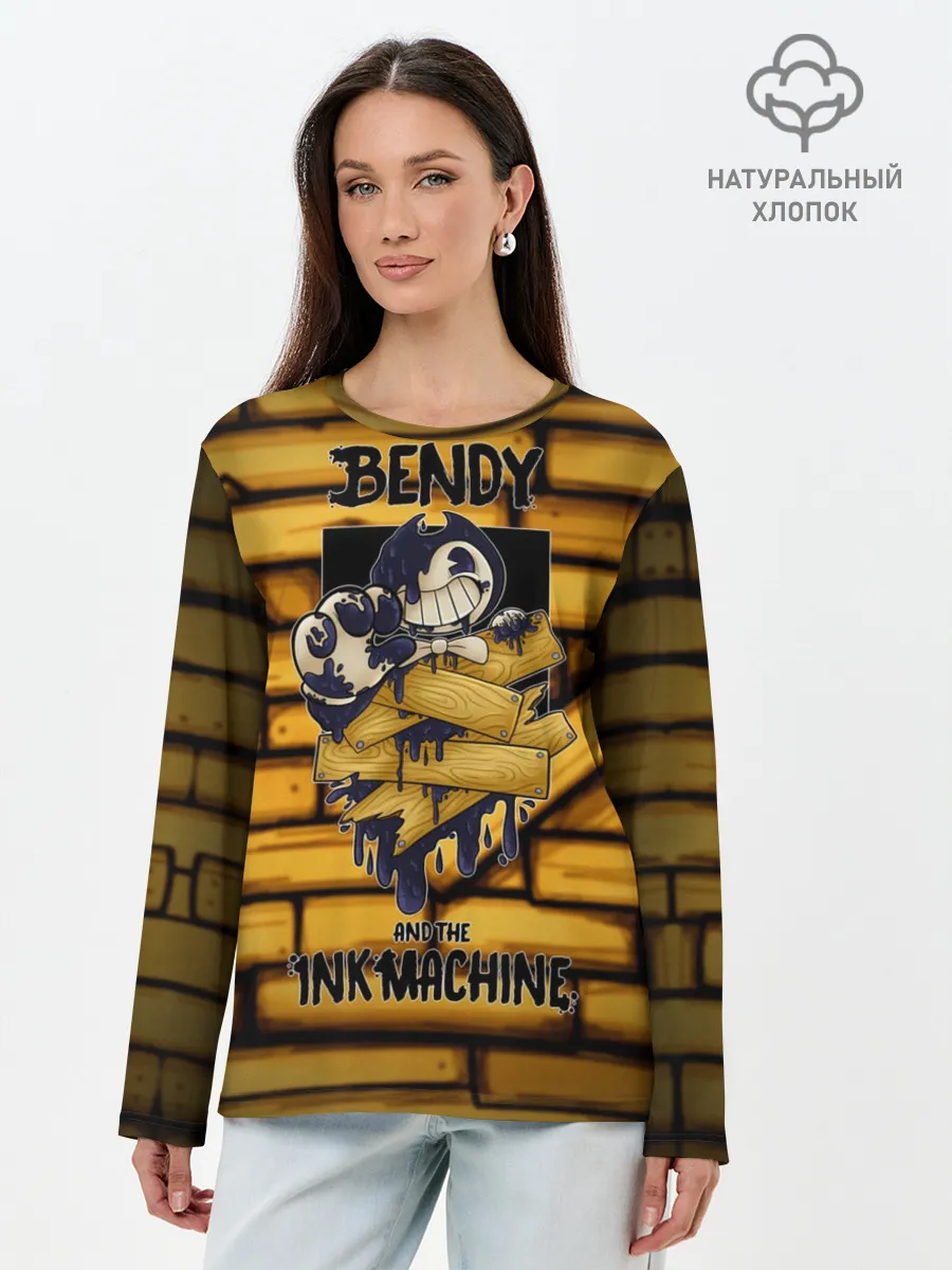 Лонгслив женский. Хлопок / Bendy and the ink machine