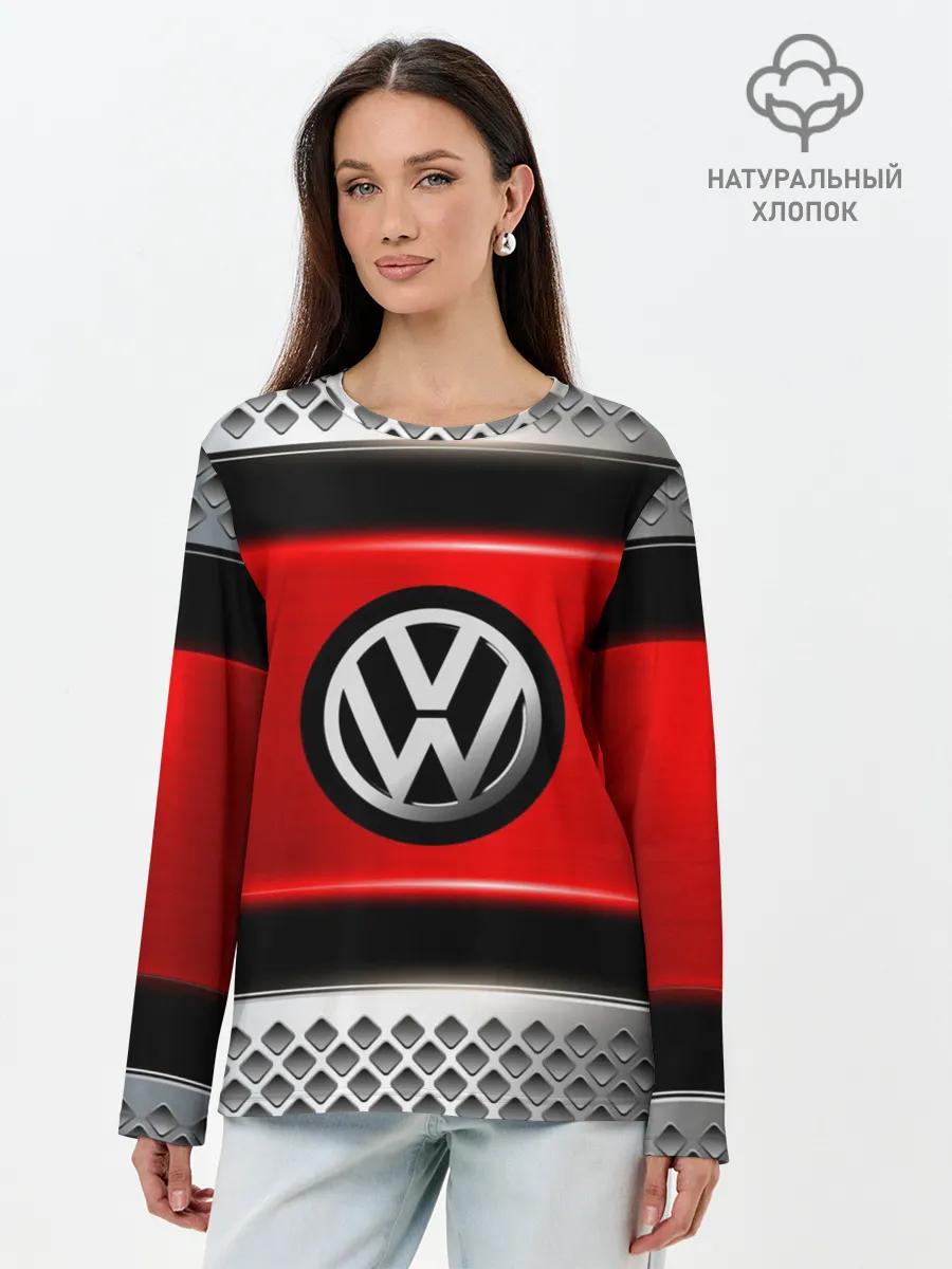 Лонгслив женский. Хлопок / VOLKSWAGEN